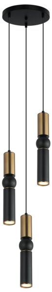ITALUX PND-14290-3-BRO-BK - Lampadario a sospensione con filo ISIDORA 3xGU10/25W/230V nero/bronzo