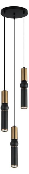 ITALUX PND-14290-3-BRO-BK - Lampadario a sospensione con filo ISIDORA 3xGU10/25W/230V nero/bronzo