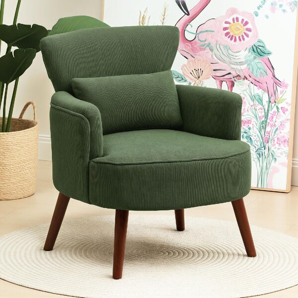 DecHome Poltrona Moderna in Velluto Dimensioni 69x69,5x78 colore Verde