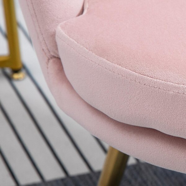 DecHome Poltrona Contemporanea Luxury in Velluto Dimensioni 67x64x77 colore Rosa