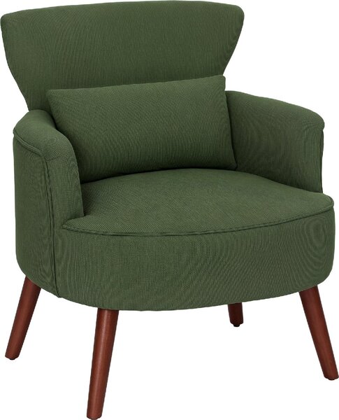 DecHome Poltrona Moderna in Velluto Dimensioni 69x69,5x78 colore Verde