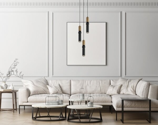 ITALUX PND-14290-3-BRO-BK - Lampadario a sospensione con filo ISIDORA 3xGU10/25W/230V nero/bronzo
