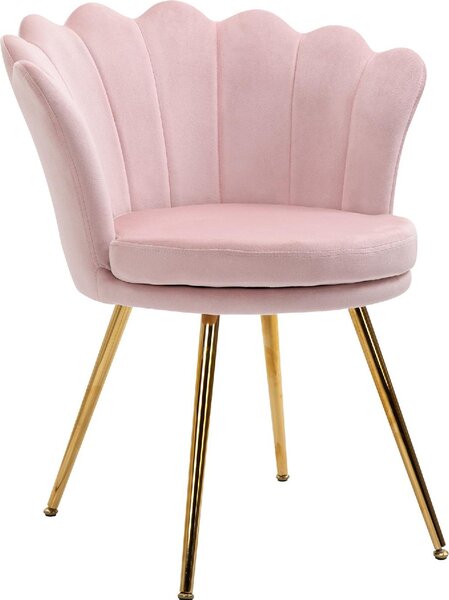 DecHome Poltrona Contemporanea Luxury in Velluto Dimensioni 67x64x77 colore Rosa