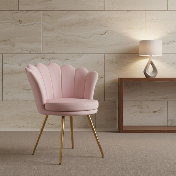 DecHome Poltrona Contemporanea Luxury in Velluto Dimensioni 67x64x77 colore Rosa