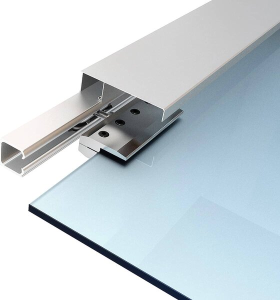 Brugel Porta Scorrevole In Vetro a Strisce con Binario In Alluminio 75x210 cm - B70041
