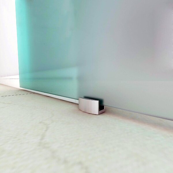 Brugel Porta Scorrevole In Vetro a Strisce con Binario In Alluminio 75x210 cm - B70041