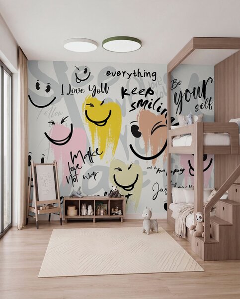 Carta da parati Emoticon e iscrizioni, Carta da parati per gli adolescenti, w04174 : Uwalls.it