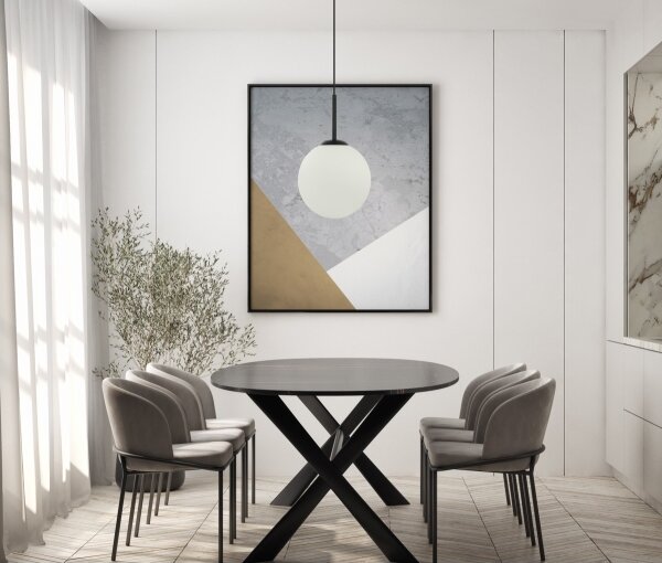 ITALUX PND-5578-1M-BK - Lampadario a cavo DEORE 1xE27/40W/230V nero