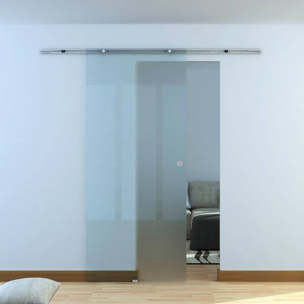 Brugel Porta Scorrevole In Vetro Smerigliato e Binario In Alluminio 77.5x205 cm - B70007