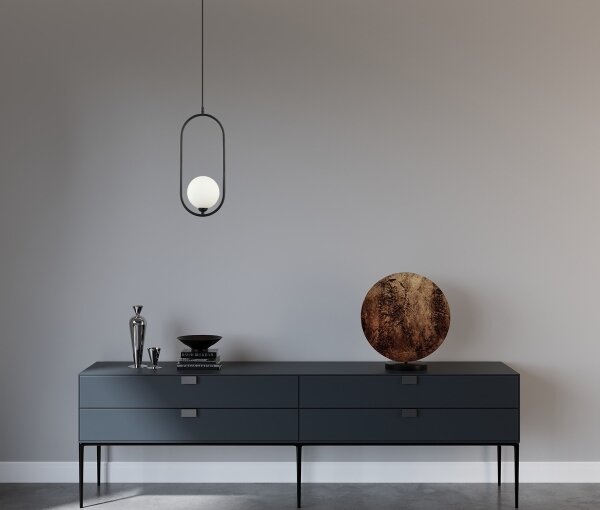 ITALUX PND-3965-1-BK - Lampadario a cavo LUPUS 1xG9/25W/230V nero