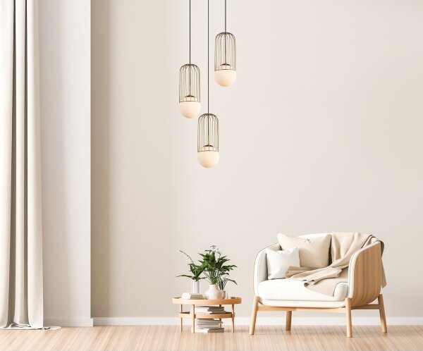 ITALUX MDM-3939/3 GD - Lampadario a sospensione con filo MATTY 3xE27/40W/230V oro