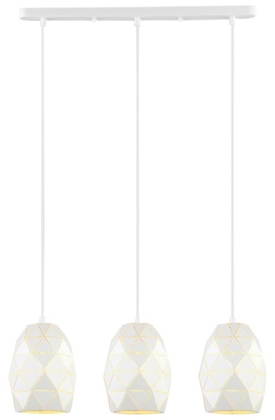 ITALUX MDM-3480/3 W - Lampadario a sospensione con filo HARLEY 3xE27/40W/230V bianco