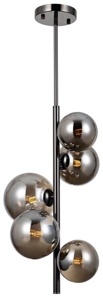 ITALUX PND-406007-V5A-BCR - Lampadario a sospensione con supporto rigido CANELLO 5xG9/5W/230V nero