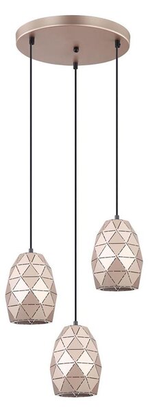 ITALUX MDM-3480/3A GD - Lampadario a sospensione con filo HARLEY 3xE27/40W/230V oro rosa