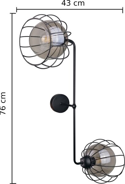 Applique SOLO BLACK 2xE27/60W/230V