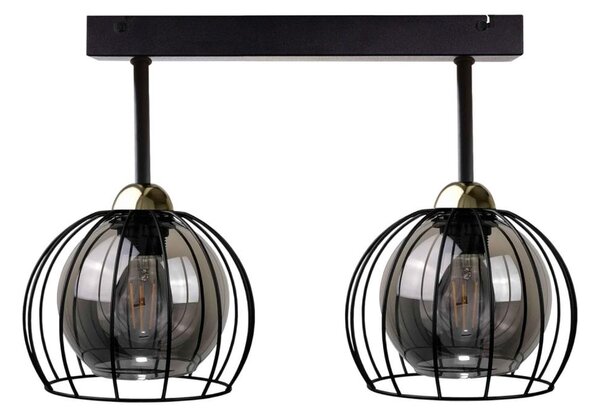 Lampadario a plafone SOLO BLACK 2xE27/60W/230V nero/oro