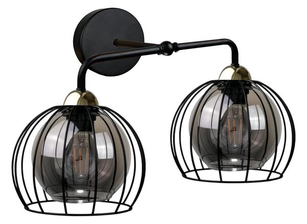 Applique SOLO BLACK 2xE27/60W/230V nero/oro