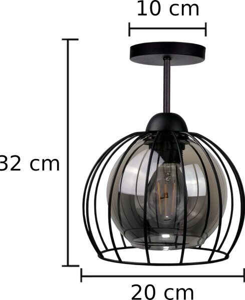Lampadario a plafone SOLO BLACK 1xE27/60W/230V
