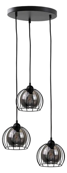 Lampadario a sospensione con filo SOLO BLACK 3xE27/60W/230V diametro 30 cm