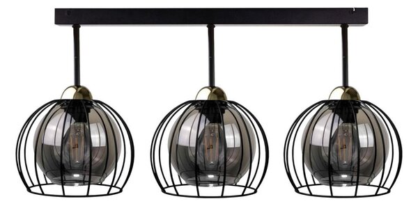 Lampadario a plafone SOLO BLACK 3xE27/60W/230V nero/oro