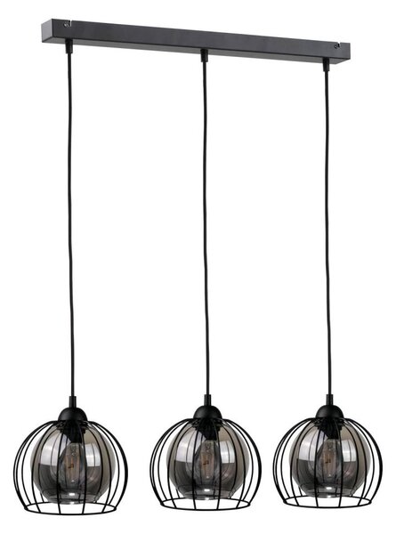 Lampadario a sospensione con filo SOLO BLACK 3xE27/60W/230V