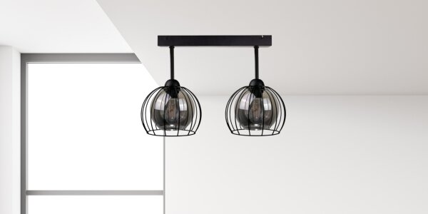 Lampadario a plafone SOLO BLACK 2xE27/60W/230V