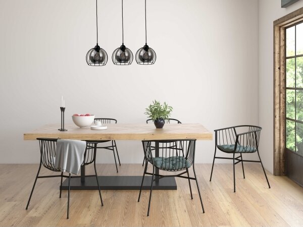 Lampadario a sospensione con filo SOLO BLACK 3xE27/60W/230V