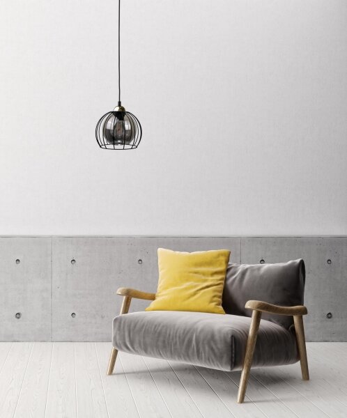 Lampadario a sospensione con filo SOLO BLACK 1xE27/60W230V nero/oro