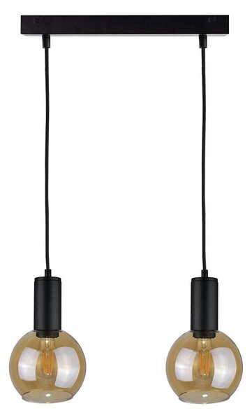 Lampadario a sospensione con filo JANTAR BLACK 2xE27/60W/230V