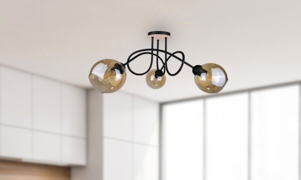 Lampadario a plafone VENUS WOOD 3xE27/60W/230V