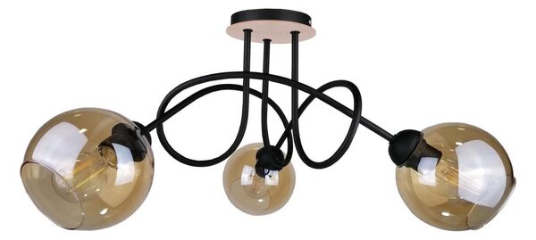 Lampadario a plafone VENUS WOOD 3xE27/60W/230V