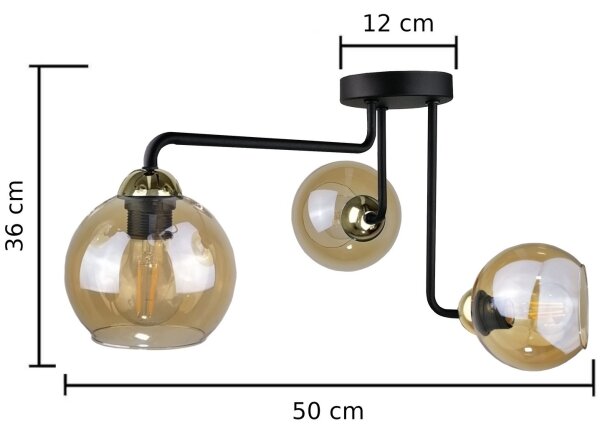 Lampadario a plafone MONDE GOLD 3xE27/60W/230V