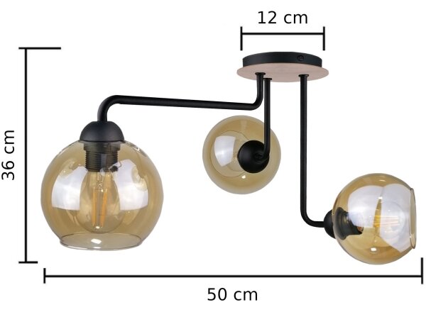 Lampadario a plafone MONDE WOOD 3xE27/60W/230V