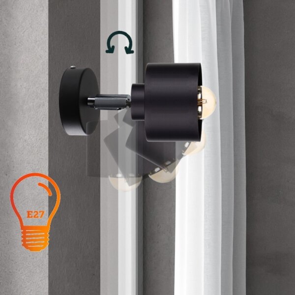 Faretto da parete SIMPLY BLACK 1xE27/60W/230V