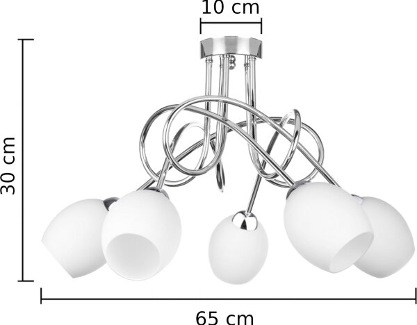 Lampadario a plafone TWIST WHITE 5xE14/40W/230V