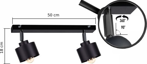 Luce Spot SIMPLY BLACK 2xE27/60W/230V