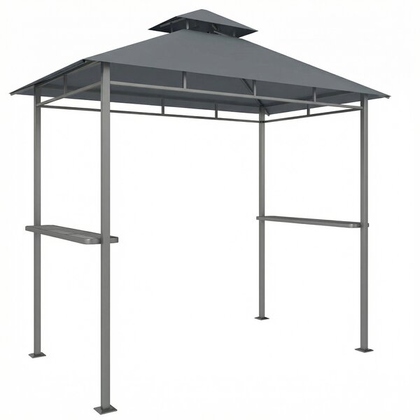 Outsunny Gazebo barbecue con doppio tetto ventilato e ripiani laterali, 2,4x1,4 m | Aosom Italy