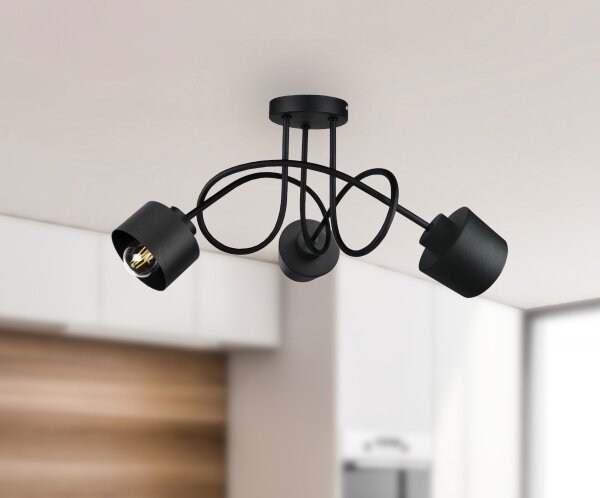 Lampadario a plafone SIMPLY BLACK 3xE27/60W/230V
