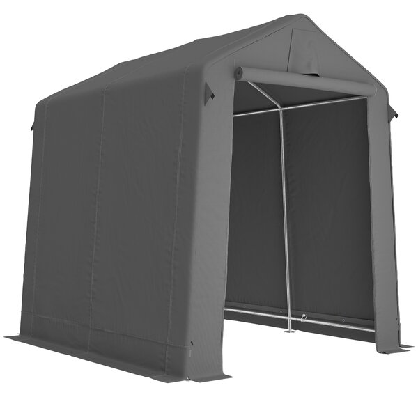 Outsunny Tenda garage impermeabile con porta avvolgibile, 2,3x1,9 m, Grigio scuro | Aosom Italy