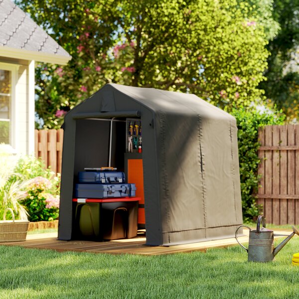 Outsunny Tenda garage impermeabile con porta avvolgibile, 2,3x1,9 m, Grigio scuro | Aosom Italy