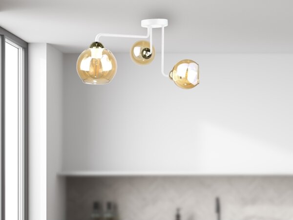 Lampadario a plafone MONDE WHITE 3xE27/60W/230V