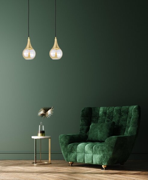 Lampadario a sospensione con filo LACRIMA HONEY 2xE27/60W/230V