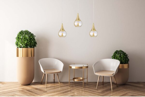 Lampadario a sospensione con filo LACRIMA WHITE 3xE27/60W/230V