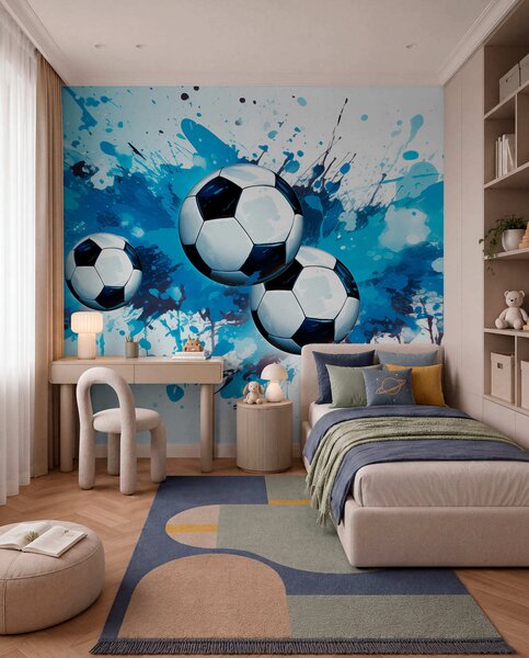 Carta da parati Palloni da calcio, Carta da parati per gli adolescenti, Carta da parati Calcio, w04373 : Uwalls.it