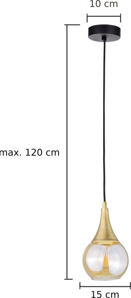 Lampadario a sospensione con filo LACRIMA HONEY 1xE27/60W/230V