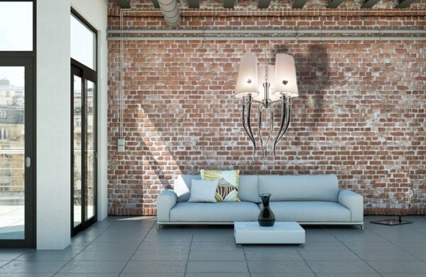 Azzardo AZ0028 - Lampadario su fune DIABLO 6xE14/11W/230V bianco