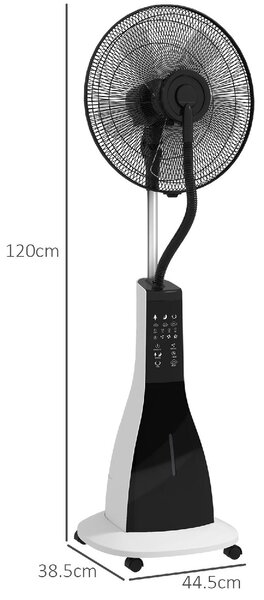 DecHome Ventilatore Nebulizzatore con Serbatoio 3 Litri 3 Modalit e 3 Velocit 44.5x38.5x120 cm colore Bianco/Nero - 0MXW112F