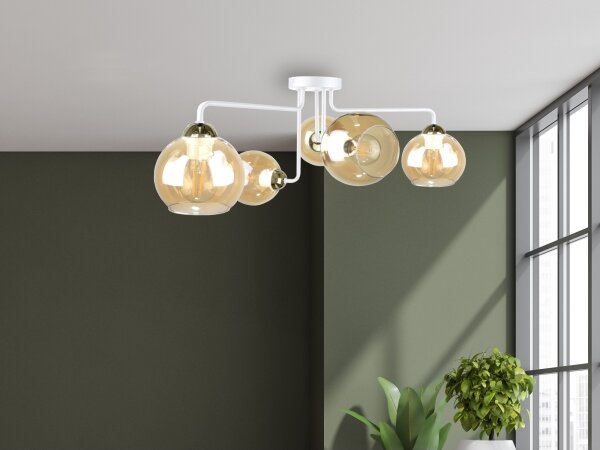 Lampadario a plafone MONDE WHITE 5xE27/60W/230V