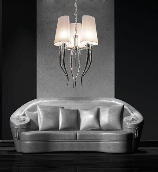 Azzardo AZ0028 - Lampadario su fune DIABLO 6xE14/11W/230V bianco