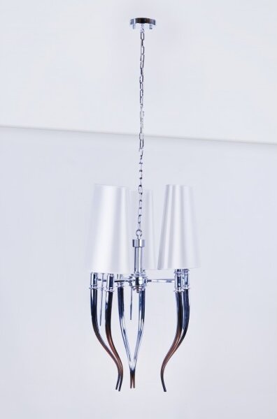 Azzardo AZ0028 - Lampadario su fune DIABLO 6xE14/11W/230V bianco
